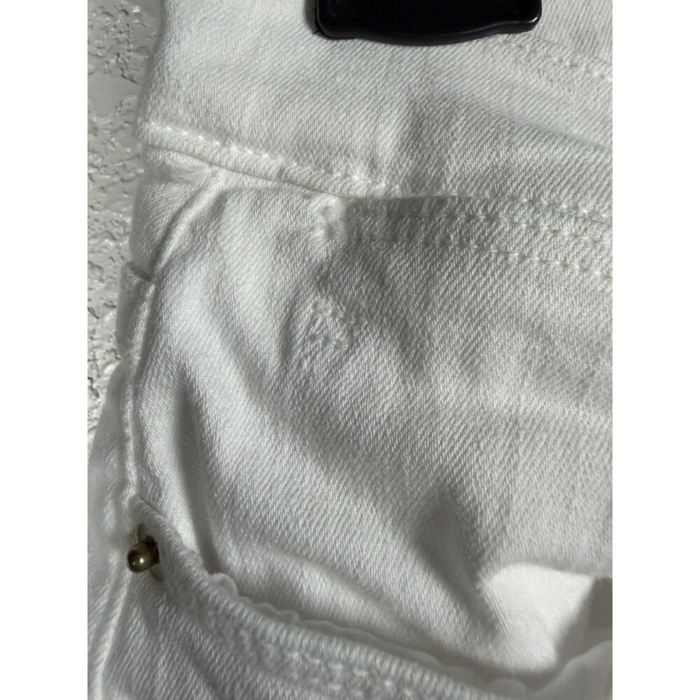 FRAME Le High Straight Jeans 28 White Fringe Frayed Ankle Crop High Rise Denim - Picture 5 of 8
